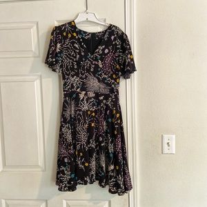 Few Moda Black "Whimsical Floral" Print Dress - S